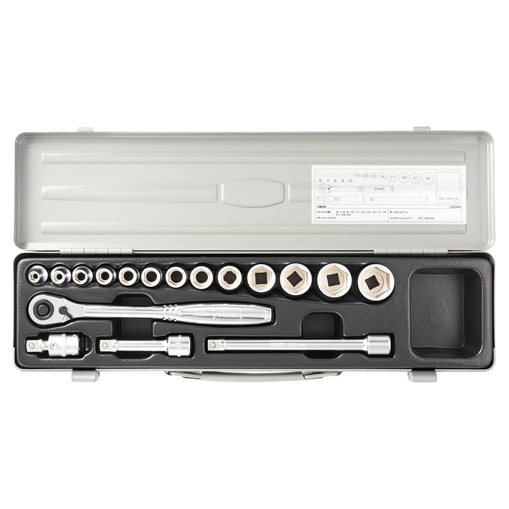 ソケットレンチセットTONEです！ 楽天市場】TONE ソケットレンチセット 差込角6.35mm 18点セット